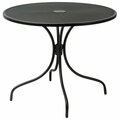 Bfm Seating Barnegat 36'' Round Black Steel Outdoor / Indoor Dining Height Table with Umbrella Hole 163SU36RBLD